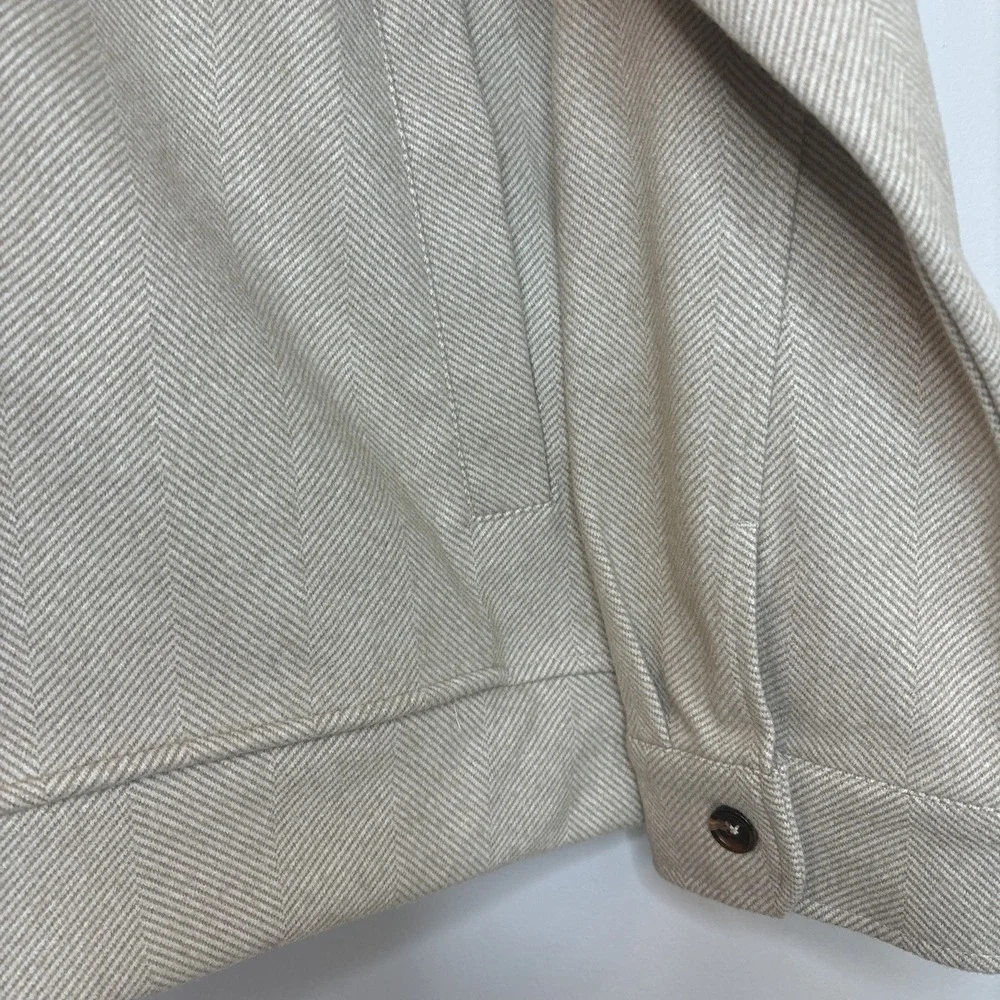 Ben‎ Sherman Jacket Alden Large Herringbone Baseball Collar Preppy Beige Grandpa